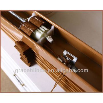 50mm ladder string cord lift ,cord tilt high profile metal headrail custom made bamboo blinds